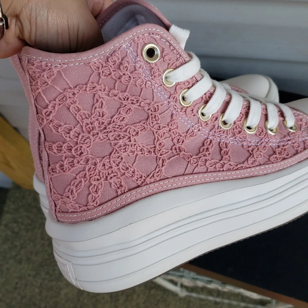 Converse Canvas CTAS Move Platform Daisy Cord Rust Pink Egret Sneakers Size 5.5